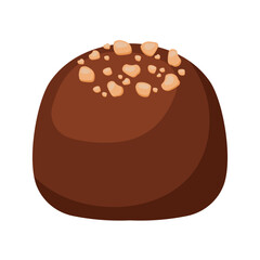 Chocolate Bonbon Candy with Nuts Icon Animated Vector Illustration