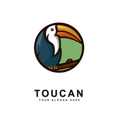 Toucan bird mascot logo design with modern illustration concept style