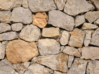 Stone wall as a background or texture. Part of a stone wall.