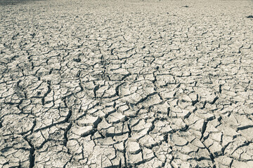 Landscape ground cracks drought crisis environment background.
