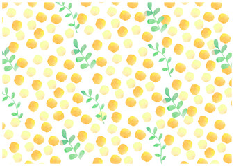 北欧風水彩草花柄背景