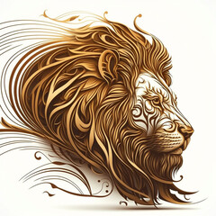 Vibrant Lion Logo Design. Generative AI