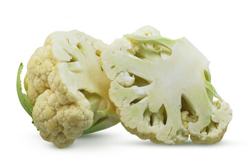 Single cauliflower isolated on white background
