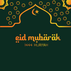 Eid Mubarak greeting card and star element  for illustration and for background islamic