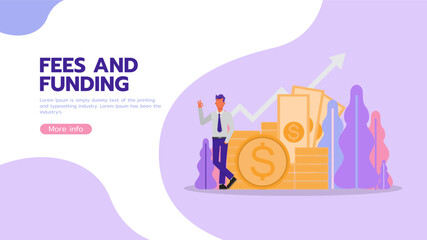 Fees and funding concept. Business People character vector design. For landing page, web, poster, banner, flyer and greeting card.