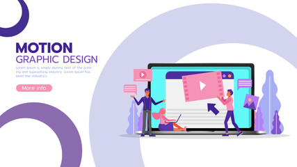 Motion graphic concept. Business People character vector design. For landing page, web, poster, banner, flyer and greeting card.