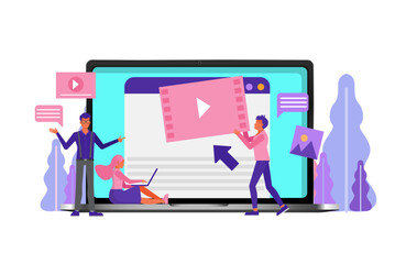 Motion graphic concept. People character vector design.