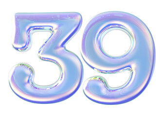 3D Number 39 Generative AI