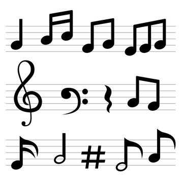 Music note icon vector design.