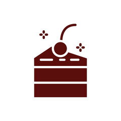 Piece cake with cream icon black and white vector image