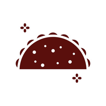 Taco flat icon design template vector image