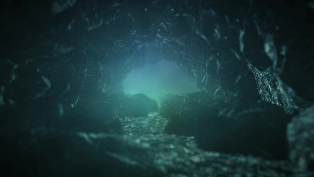 洞窟を進む_ループ_水中