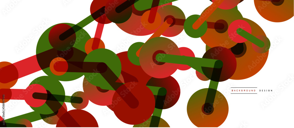 Poster Line points connections geometric abstract background. Circles connected by lines. Trendy techno business template for wallpaper, banner, background or landing