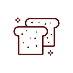 Bread line art icon design template vector image