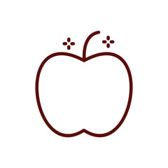 Apple line art icon vector image