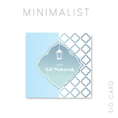CONGRATULATIONS EID CARD WITH BLUE PASTEL COLORS