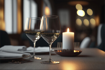 glasses of champagne on table, Generative AI