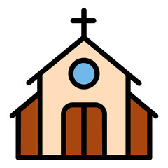 church filled line icon