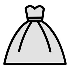 gown filled line icon