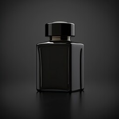 perfume cologne bottle placeholder , product photo, isolated on a black background, AI assisted finalized in Photoshop by me