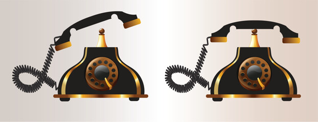 Retro Telephone, Telephone illustration, Vintage Telephone, Old fashionable telephone vector
