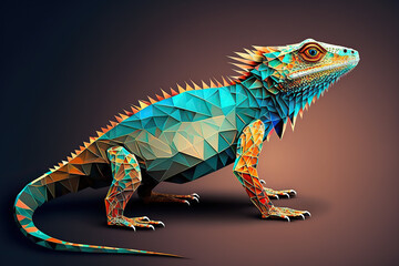 Lizard, Polygonal graphics, Generative AI