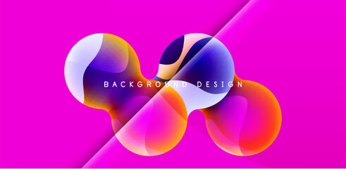 Fototapeta premium Spheres and circles abstract background, trendy colorful design. Vector Illustration For Wallpaper, Banner, Background, Card, Book Illustration, landing page