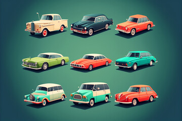 Naklejka premium set of cars