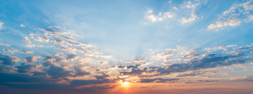 sunset sky with clouds background © Hide_Studio