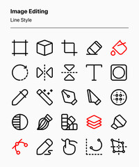 A set of customizable image editing icons. Perfect for app and web interfaces, graphic design, and other projects