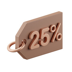 3d render of shopping tag, Coupon of discount price promotion.