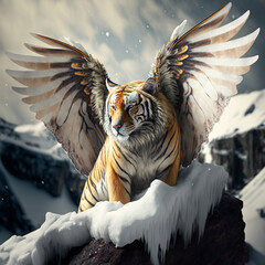 Tiger angel with wings
