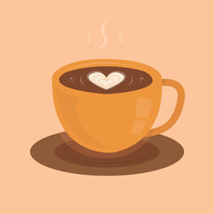 A Cup of Cappuccino Coffee With a Heart Shaped Taping
