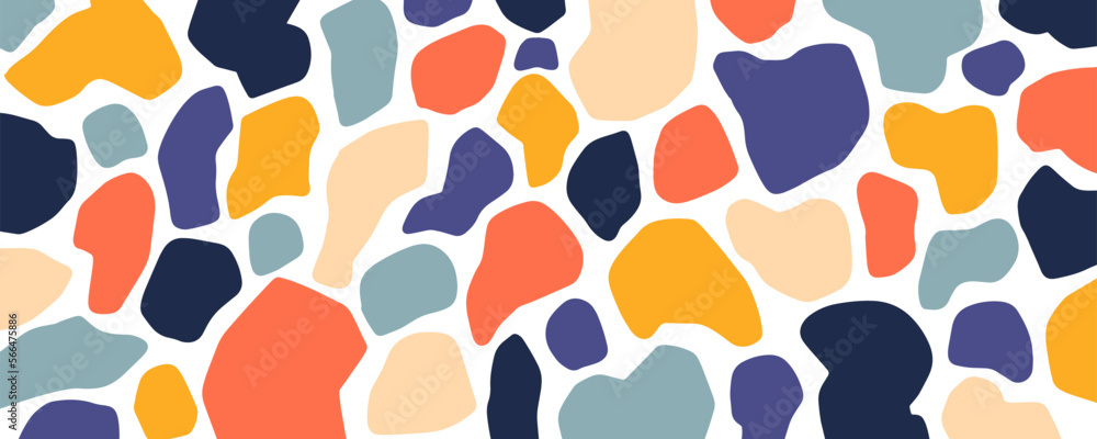 Poster abstract organic shape elements background design vector. creative minimalist flat style art templat