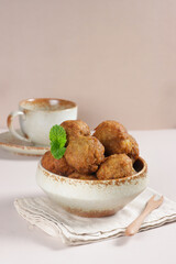 Cekodok Pisang is a traditional Malay fritter snack made from Banana, other name is jemput-jemput or Cucur Pisang.