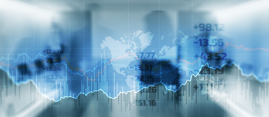 Financial graphs and diagrams. Business, economics and investment concept 2023
