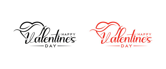 Lovely happy valentines day logo, happy valentines with love, love vector logo design.