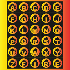 Letter Icon in Fire