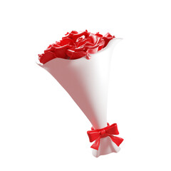 valentine flower bucket 3d Illustration