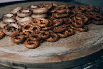drying and bagels on the table