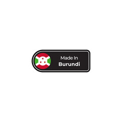 Made in Burundi png black label design with flag