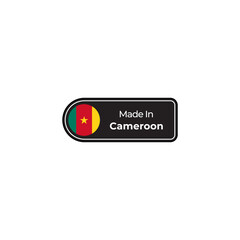 Made in Cameroon png black label design with flag