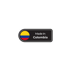 Made in Colombia png black label design with flag