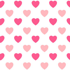 Pastel pink Heart Happy Valentines Day.Hearts gold seamless pattern on white background

