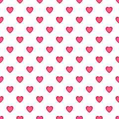 Pink Hearts Happy Valentines Day.Hearts gold seamless pattern on white background	