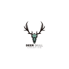 deer skull design mascot logo template icon