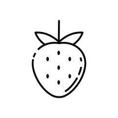 strawberry line art icon logos set vector image