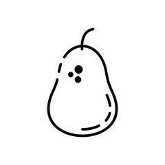 Pear line art icon design template vector image