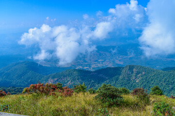 Top of the Doi Inthanon mountain of the Chiang Mai, Thailand