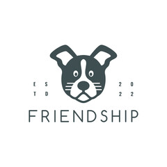 dog head creative pet puppy face logo abstract design vector illustration